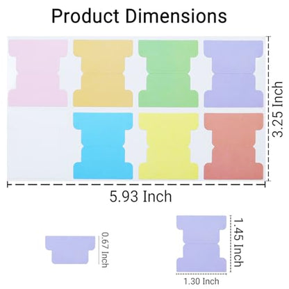 80 Pieces Sticky Blank Monthly Index Tabs Double-Sided Page Markers, Self-Adhesive & Writable Notes Flags for Labeling/Marking/Planing - Multi