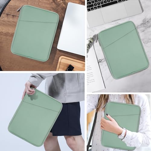 MoKo 9-11 Inch Tablet Sleeve Bag Carrying Case with Accessory Pocket | Fits iPad Air 11-inch M4, iPad Pro 11-inch M5, iPad A16 11-inch, iPad 10/9/8/7th and Tab S9/S8 11-inch, Cyan - color: Dark Green, size: 9-11 Inch