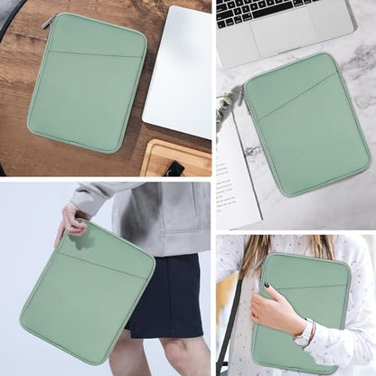 MoKo 9-11 Inch Tablet Sleeve Bag Carrying Case with Accessory Pocket | Fits iPad Air 11-inch M4, iPad Pro 11-inch M5, iPad A16 11-inch, iPad 10/9/8/7th and Tab S9/S8 11-inch, Cyan - color: Dark Green, size: 9-11 Inch