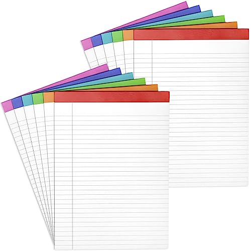 PAPERAGE Lined Legal Pads, (Rainbow), 12 Pack Note Pads, 50 Sheets Each, Wide/Legal Ruled, Note Pads, Paper, 8.5 inches x 11 inches - color: Rainbow, size: Large (12 Pack)