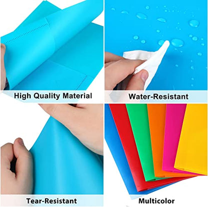 HABGP Plastic Folders with Pockets, 6 Color Heavy Duty Two Pocket Folder Business Card Holder for Office High School - size: 6 Pack