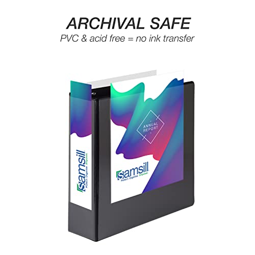 Samsill Durable 3 inch 3 Ring Binder, D Ring Binder, 100% Recycled Chipboard, Black - color: Black, size: 1 Pack, style: 3 Inch