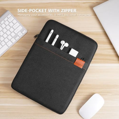 NIDOO 13 Inch Laptop Sleeve Case Protective Carrying Bag Computer Cover for 13.6" 13" MacBook Air/ 14" MacBook Pro/13 MacBook Neo/ThinkPad X13 L13 E14 L14 T14s/ Yoga 7/ ThinkBook 14/13.4" XPS 13 - color: Midnight Black, size: 13 inch