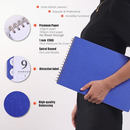 Leanga 2026 Calendar Planner, Daily Weekly & Monthly Desk Planner with Goal Setting and Habit Tracker for Study and Work-Premium Productivity Journal-13.5" x 9", Large Hardcover Office Supplies-Indigo - color: Indigo