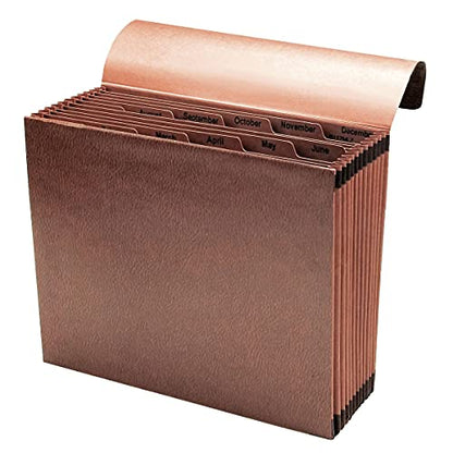 Smead TUFF Expanding File, 12 Pockets, Monthly (Jan.-Dec.), Flap and Cord Closure, Letter Size, Redrope (70388) - size: Letter Size, style: Monthly (Jan-Dec)