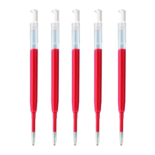 DunBong G2 Gel Ink Pen Refills, for Retractable Gel Pens, 0.5mm Fine Point, Pack of 5 (Red) - color: Red