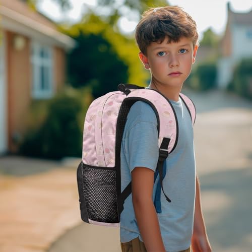 Axolotl Backpack Set for Kids, 4 in 1 Bookbag with Lunch Box, Pencil Case & Water Bottle Holder for Elementary School 1st to 6th Grade Students Daily Use - color: Axolotl Print