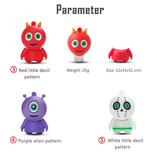 16GB USB Flash Drive 5 Pcs Halloween Pattern, BorlterClamp Memory Stick Thumb Drive, for Family and Friends - color: Halloween Pattern 16GB*5