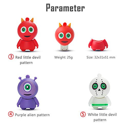 16GB USB Flash Drive 5 Pcs Halloween Pattern, BorlterClamp Memory Stick Thumb Drive, for Family and Friends - color: Halloween Pattern 16GB*5