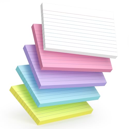 200 Count Colored Index Cards 4x6 Inch, Flash Cards (40 Sheets Each), Note Taking for Students, Teachers, Professionals, Study Note Cards for Office Home School - color: 4x6" Multicolor-5