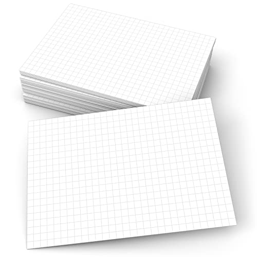 321Done Graph Ruled Index Cards (Set of 50) 4" x 6", Grid 0.20" Double-Sided, Thick Cardstock, Made in The USA, White - color: Graph - Smaller 0.20" Grids, size: Standard (4" x 6")