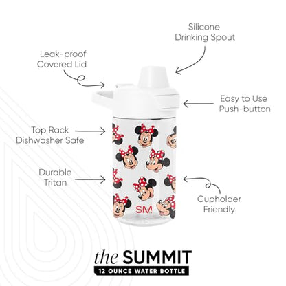 Simple Modern Disney Kids Tritan Plastic Summit Water Bottle | 12 oz BPA-Free Cup with Covered Leak Proof Straw Lid for Girls, Toddlers | Minnie Mouse Fun - color: Disney: Minnie Mouse Fun, style: Covered Lid | 12oz