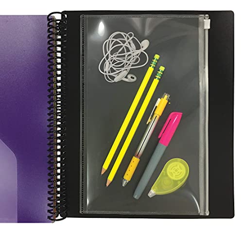 Better Office Products File Folder, Letter Size, Clear, 8.5 x 11 in, 24 Pockets, Durable Polypropylene Plastic