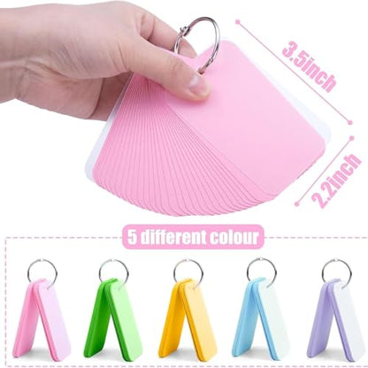 Flash Cards Bundle – 250PCS with Rings (2.2 x 3.5 Inch) + 1500PCS Bulk Cards for Studying, Note-Taking, Vocabulary, Memory, Exam Prep, School, Office & Home