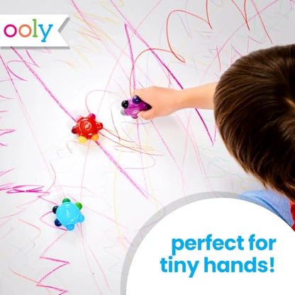 Ooly Color Burst Grip Crayon for Toddlers and Little Hands, Set of 3 Crayons with 18 Classic Colors, Non-Toxic Easy to Grip Shaped and Easy to Hold Crayons for Young Kids - style: Grip Crayon