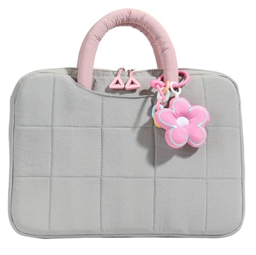 Artistic Florals Design Laptop Sleeve Reinforced Corners Spillproof Fabric Protective Case for Students Professional Padded Tablets Case with Flowers - color: Gray