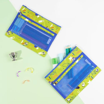 WAWSAM Game Pencil Pouch for 3 Ring Binder, Binder Pencil Pouches for boys with Zipper, Pencil Case with Clear Window, Cosmetic Bags for Office School College Supplies - color: Game