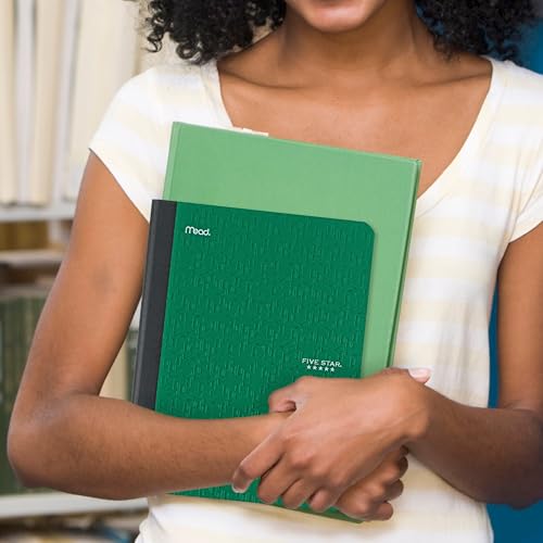 Five Star Composition Book + Study App, 4 Pack, College Ruled Paper, 7-1/2" x 9-3/4", 80 Sheets, Forest Green, Pacific Blue, Fire Red and Black (850065B-ECM) - size: 4 Pack, style: College Ruled