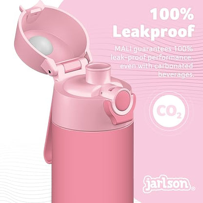 Jarlson® Mali Children's Water Bottle, Thermal Stainless Steel Water Bottle, BPA-Free, Leak-Proof, Children's Bottle with Chug Lid, Bottle for School, Nursery (Pink, 18 oz) - color: Pink, size: 18 Ounces