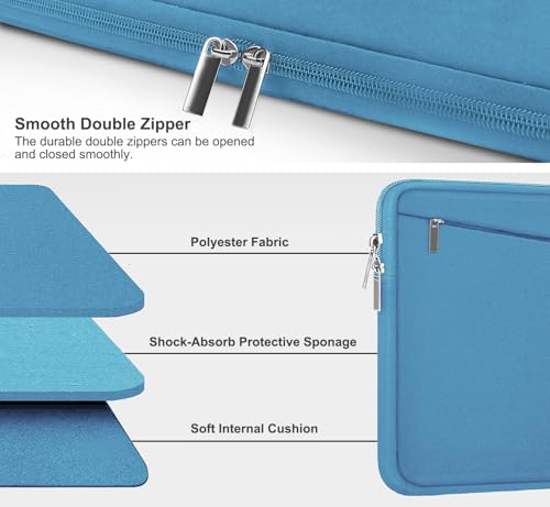 15.6 inch Laptop Sleeve, Slim Computer Carrying Bag Protective Cover Briefcase with Front Pocket, Durable Laptop Case for 15-16 Inch HP, Dell, Lenovo, Asus- Sky Blue - color: Sky Blue, size: 15.6 Inch