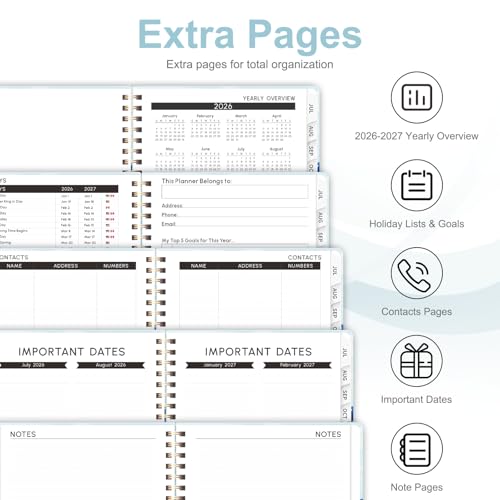 Planner 2026-2027, Weekly and Monthly Academic Year Calendar Planner, July 2026 - June 2027, Daily Agenda Book for Office School Supplies, A5(6.3'' x 8.5'') - color: 2607-Whale, size: 6.3"x8.5"(Jul 2026-Jun 2027)