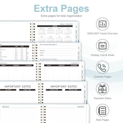 Planner 2026-2027, Weekly and Monthly Academic Year Calendar Planner, July 2026 - June 2027, Daily Agenda Book for Office School Supplies, A5(6.3'' x 8.5'') - color: 2607-Whale, size: 6.3"x8.5"(Jul 2026-Jun 2027)