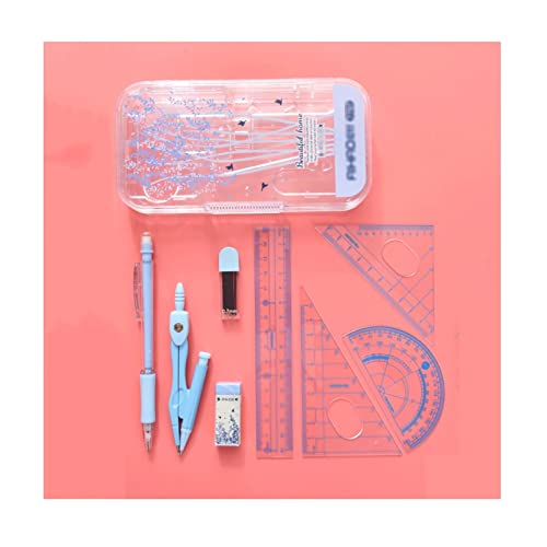 Drawing Compass Drafting Tools Compass Ruler Set Student Geometry Math Set Metal 8-Piece Measurement Design Compass Drawing Tool Math Geometry Kit Math Ruler Kit
