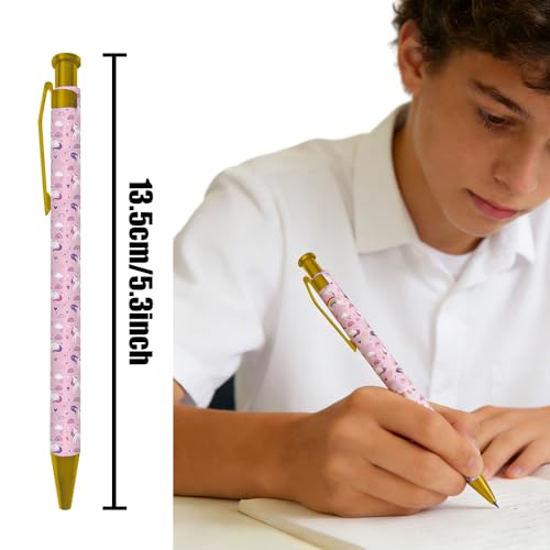 Ballpoint Pen 4Pcs Click Black Ink Metal Retractable 1.0 mm Medium Ballpoint Pens Quick Dry for Office School (Colorful Animal) - color: Colorful Animal