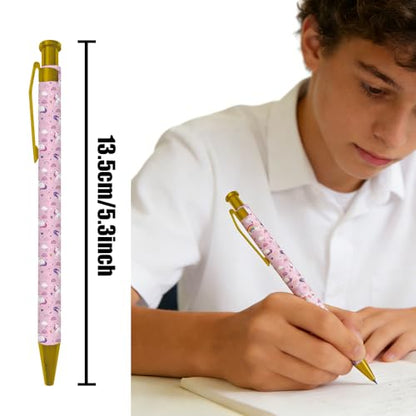 Ballpoint Pen 4Pcs Click Black Ink Metal Retractable 1.0 mm Medium Ballpoint Pens Quick Dry for Office School (Colorful Animal) - color: Colorful Animal
