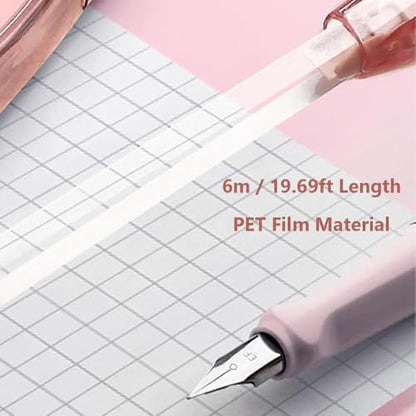 Begot Pen Shaped White Out Tape, Press Retractable, Replaceable Refill, for Corrections Office School Supplies(Purple + Grey + 4 Refills)