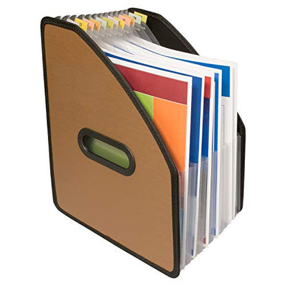 C-Line Modern Metallic Stand-up Expanding File, Bronze, 3/4" x 10 1/4" x 12 3/4"