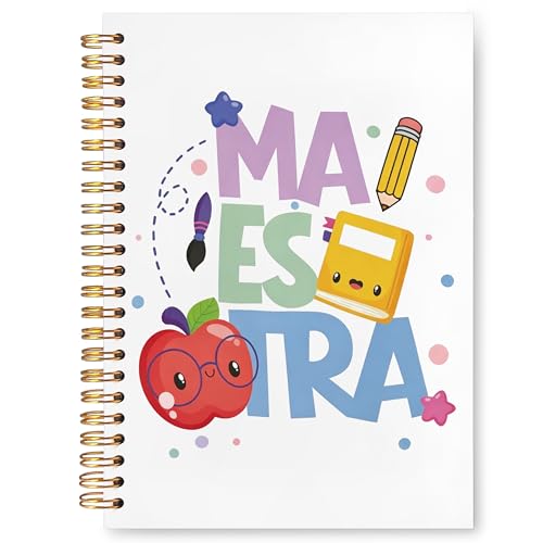 JUDFNCDE Teacher Maestra Appreciation Gifts, Regalo Para Maestra,Spanish Educator Supplies Hardcover Notebook Journal 5.5 x 8.3 - color: Maestra