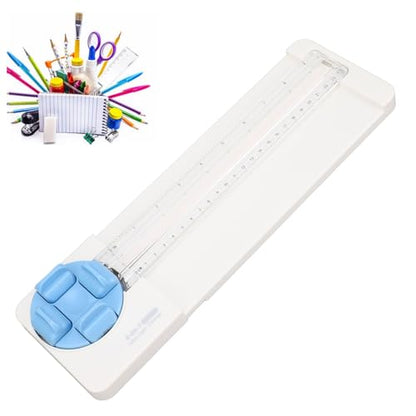 Paper Cutter Portable Paper Trimmer Cutter 4 in 1 Paper Trimmer Scrapbooking Tool Paper Trimmer with 45 to 90 Degree Angle Measuring (Blue) - color: Blue