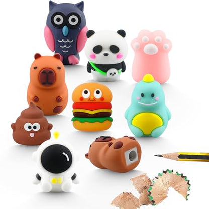 8 PCS Pencil Sharpener for Kids, Pencil Sharpener Manual, Cartoon Handheld Little Pencil Sharpeners, Kawaii Stationary Gifts, Small Favors Gifts for Office Supplies (Style 1) - style: Style 1