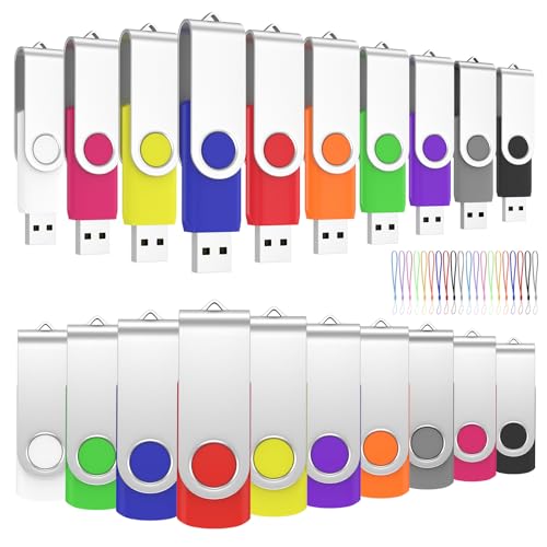 ABLAZE 4GB Flash Drive 100 Pack, USB 2.0 Memory Stick with Lanyards Swivel Thumb Drives Bulk Pendrive U Disk for Data Storage (Mixcolors) - color: 100 Pack, size: 4GB