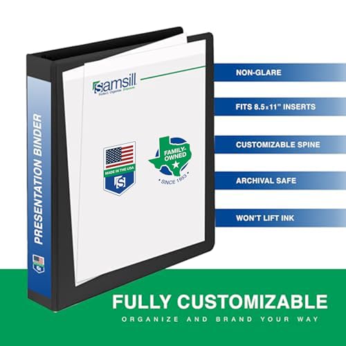 Samsill 1.5 Inch Document Storage Binder,100% Recycled Chipboard, Round Ring, Black - color: Black, size: 1.5 Inch, style: Single