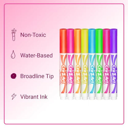 Cra-Z-Art 6 Packs of 8 Count Neon Broadline Markers - size: 8 Count (Pack of 6)