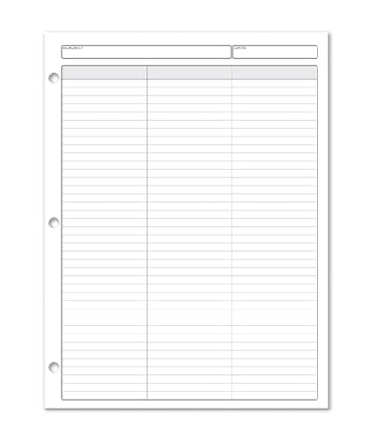 BookFactory 3 Column Columnar Pad, Wire-O, 50 Pages | Three Columns Notepad Format, 8.5'' x 11'' - Made in USA - size: 3 Column, style: Notepad
