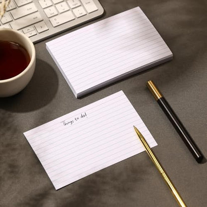 Extra Heavyweight 4x6 Inch Ruled Index Cards, Made of 92lb Weight Thick Paper Ruled Notecards, Double Sided Thick Flash Cards for Note-Taking, Studying, Ideal for School, Home and Office - 400 Count - style: 4X6IN - 400Count