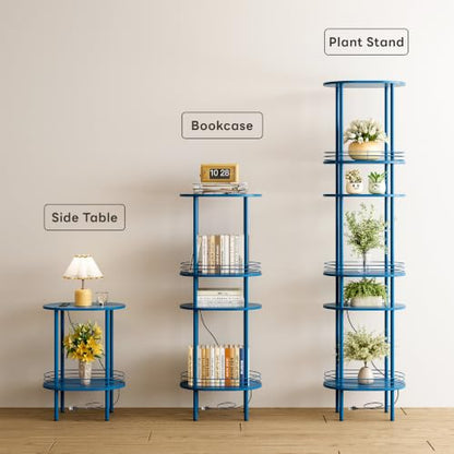 DGSANDGO Blue Side Table with Charging Station, Side Tables Living Room, Nightstand with USB Ports and Outlets, Small End Table for Small Space, Living Room, Bedroom, Nursery, (1PC, Blue) SDBU12 - color: Blue