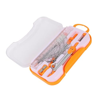 Artibetter Drawing Compasses Set 10pcs Geometry Ruler Kit Metal Math Tool for Students Exam Drawing and Geometry Supplies Random Color