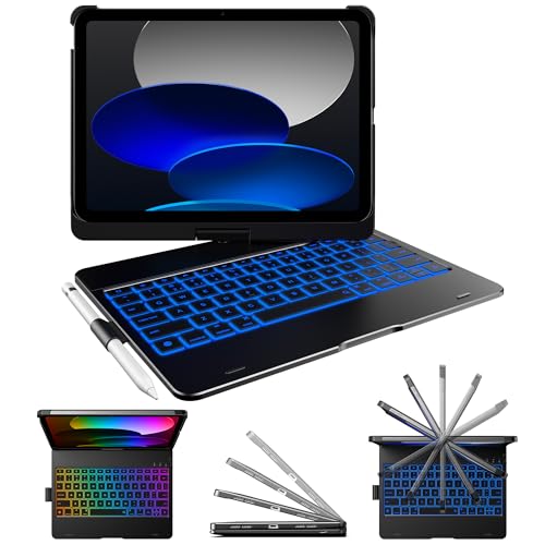 typecase Flexbook iPad A16 11th & 10th Gen Keyboard Case, Black | Fits iPad A16 11-inch 2025 & 10th Gen 10.9-inch 2022; trackpad-free typing, long battery, 360° hinge, 11-color backlit - color: Black