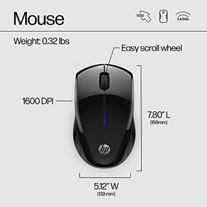 HP X3000 G3 Wireless Mouse - Black, 15-Month Battery, Side Grips for Control, Travel-Friendly, Blue LED, Powerful 1600 DPI Optical Sensor, Compatible with Wins PC/Laptop, Mac, Chromebook (683N7AA) - color: Black