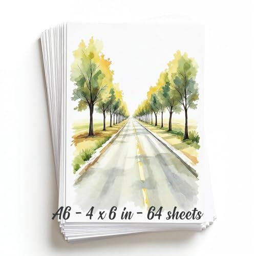 64 Sheets Watercolor Paper Pad - A6 4"x6" - Water Color Paper 140lb/300gsm - 100% Cotton Pulp - Art Supplies for Kids & Adults - for Painting, Artist Sketch, Easel, Loose Drawing - size: 4" x 6", 64 Sheets
