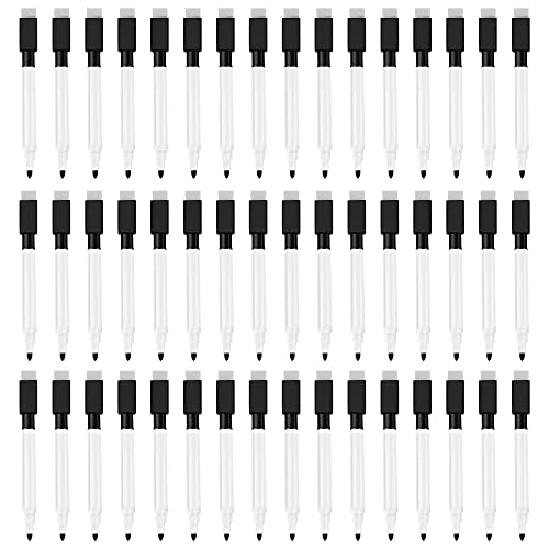 Magnetic Dry Erase Markers Fine Point Tip, 48-Pack Whiteboard Markers Dry Erase Marker with Eraser Cap, Low Odor Whiteboard Markers for Kids Teachers - color: 48PCS Black