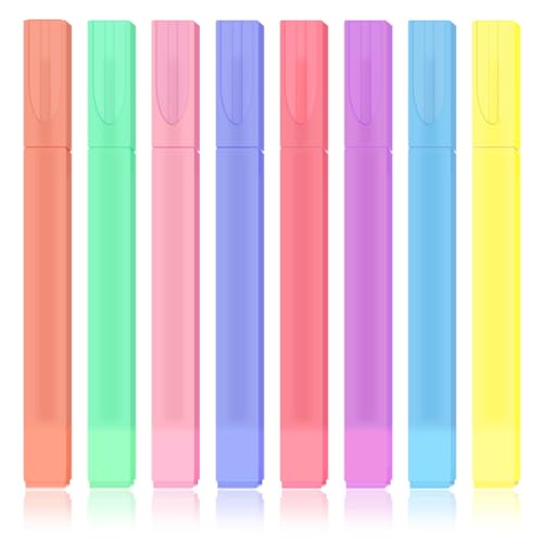 Pastel Bible Highlighters, 8 Pack Cute Chisel Tip Highlighter Set, Assorted Candy Colors for Bible Study, Journaling, Notes, School and Office - color: CANDY 8 CHISEL TIP
