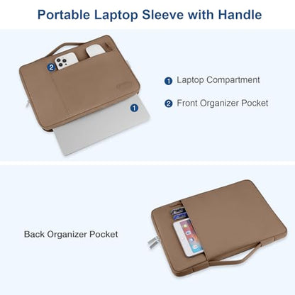 MOSISO Laptop Case 13.3 inch, 13-13.3 inch Laptop Sleeve with Handle Compatible with MacBook Air/Pro 13/Pro 14 M5 M4 M3 M2 M1,HP Dell ASUS Lenovo, Polyester Multifunctional Computer Bag, Brown - color: Brown, size: 13.3 inch