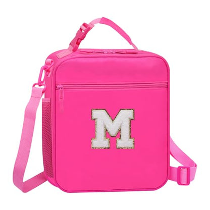 Lunch Box for Kids School Lunch Bag for Girls Teen Womens Work Travel Picnic Food Containers Cooler Carrier,Cute Large Insulated Lunch Tote Bags with Water Bottle Pocket Handheld Strap Pink M - color: 06-Pink M
