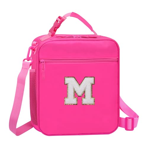 Lunch Box for Kids School Lunch Bag for Girls Teen Womens Work Travel Picnic Food Containers Cooler Carrier,Cute Large Insulated Lunch Tote Bags with Water Bottle Pocket Handheld Strap Pink M - color: 06-Pink M