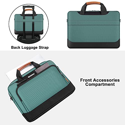 DOMISO 15-15.6 Inch Laptop Bag Business Briefcase Laptop Case Compatible with Lenovo 15.6" Ideapad 330/16" MacBook Pro/HP EliteBook 850 G3/Envy x360 15/Latitude 3580/Acer Chromebook/Asus,Green - color: Green, size: 15 - 15.6 Inch